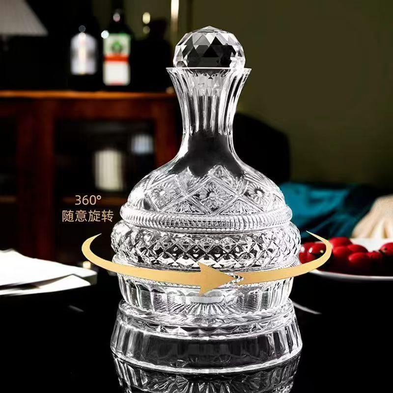 European-style High-end Rotating Star Diamond Wine Decanter Wine Divider, Untoppleable Glass, Light Luxury Accessories and Gifts