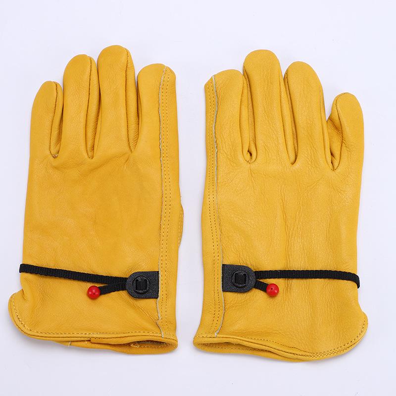 Cowhide Riding Gloves: Motorcycle, Rock Climbing, Gardening, Puncture-Resistant, Protective Welders' Gloves