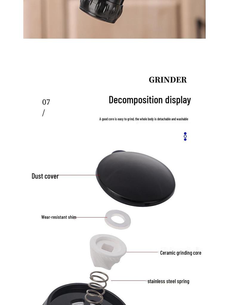 Transparent Glass Manual Grinder for Spices, Cumin, and Peppercorns - Moisture-Proof and Multi-Purpose.