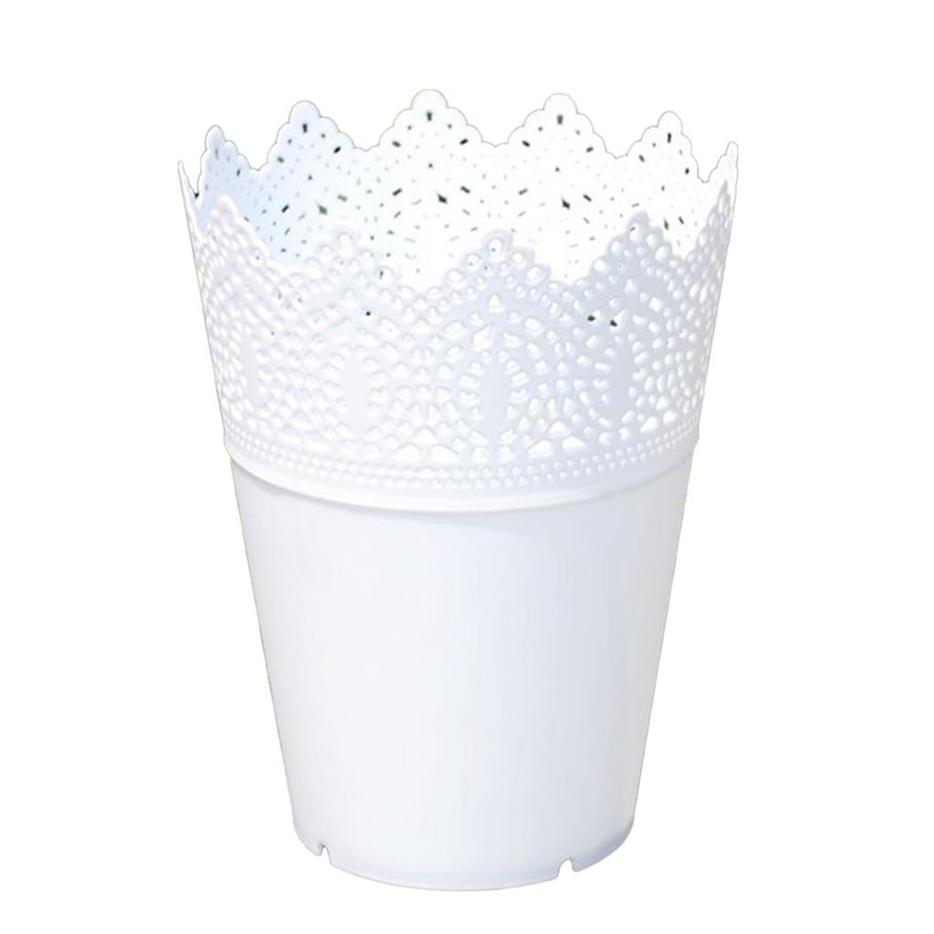 1/5 st Blomkruka Plast Ihålig Blomhållare Krona Spets Genombruten Blomvas Förvaring Spets Ihålig Plast Liten Blomkruka