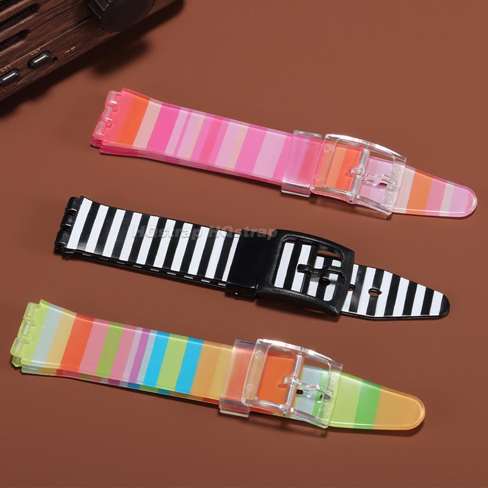 16mm 17mm 19mm Horlogeband voor Swatch Siliconen Horlogeband Jelly Kleur Waterdichte Rubberen Polsband Zachte Sport Armband Accessoires