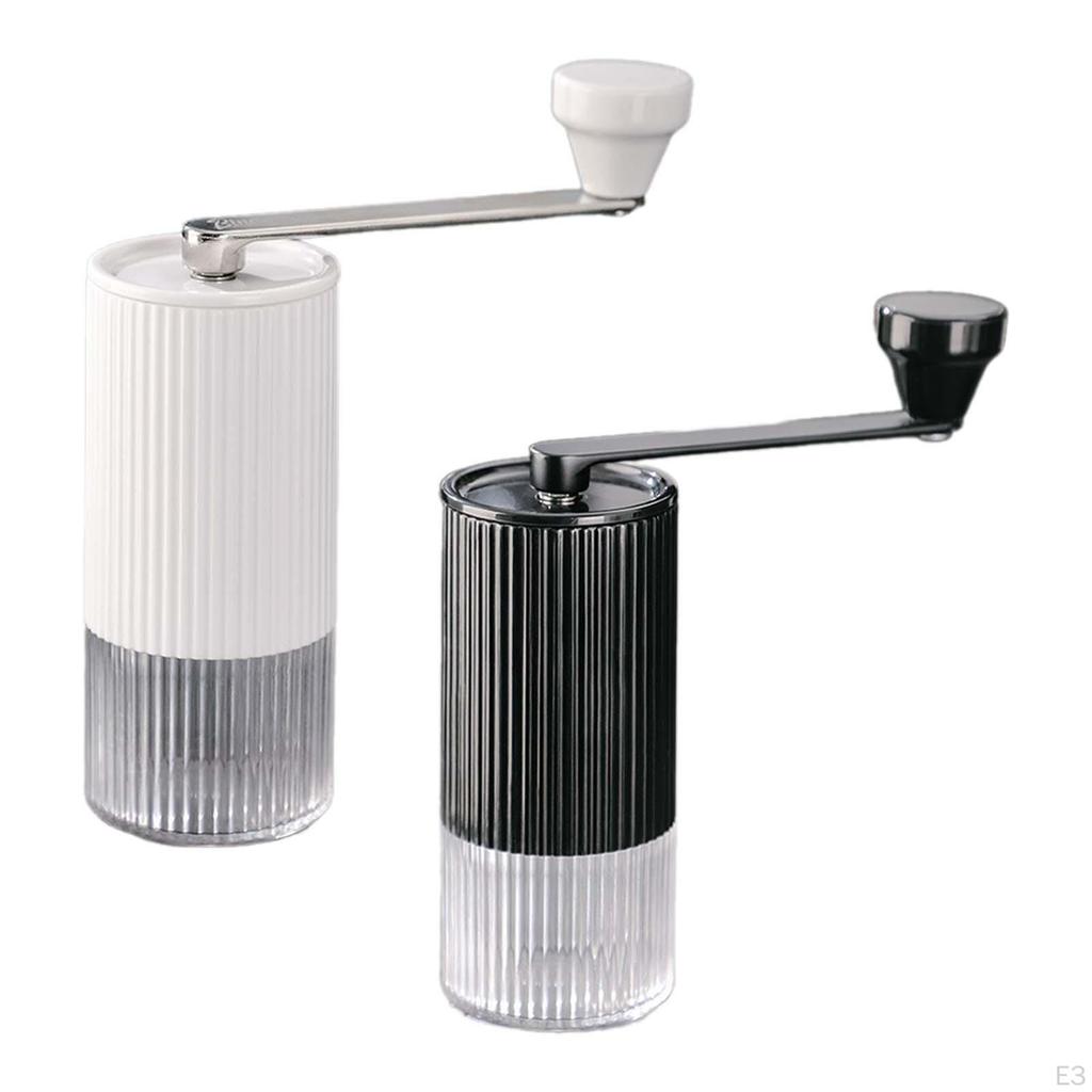 Travel Manual Coffee Grinder Hand Crank Mill for Camping Kitchen Home White