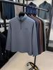 Men's Stand Collar Double-Sided Solid Color Half-Zip Casual Warm Long Sleeve Hoodie
