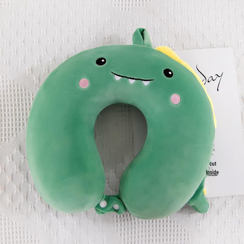 Cartoon Memory Foam U-Shaped Neck Pillow for Travel and Office