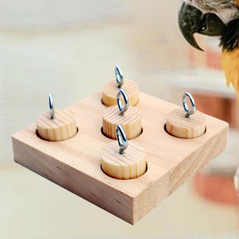 Bird Toys Wooden Lovebirds Peg Training Toy Lovebird Playing Device For Metal Stimulation Parakeet Puzzle Training Chewing Tools