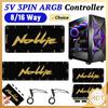 Contrôleur ARGB 5V 3 broches Splitter ARGB Adressable 8 voies Alimentation SATA pour Interface de Carte Mère Étendue Support SignalRGB OpenRGB