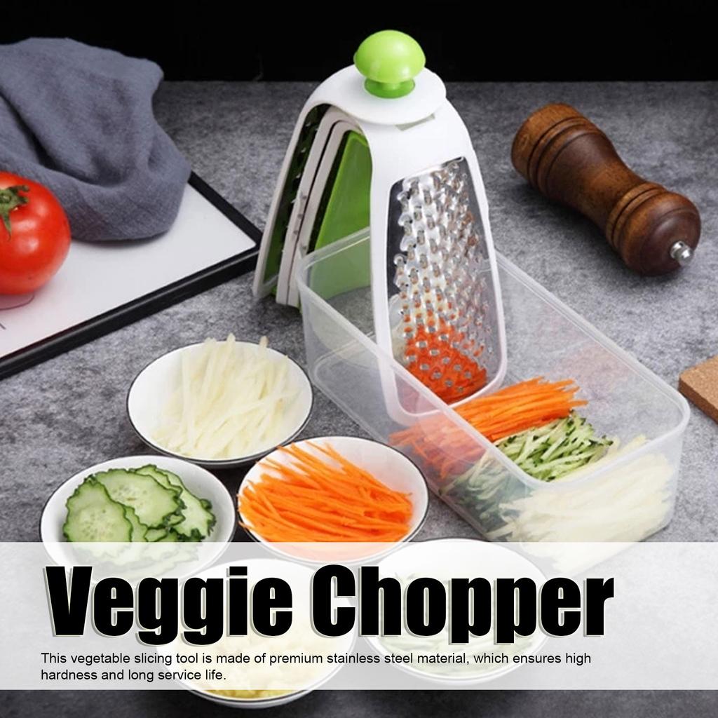 Vegetable Cutter 4 in 1 Multifunctional Stainless Steel Portable Lightweight Easy   Veggie Chopper