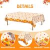 Thanksgiving Tablecloth Plastic Disposable - Fall Rectangular Paper Tables Cloth Cover for Rectangle Oblong Long Table Pumpkin Maple Leaf Decor