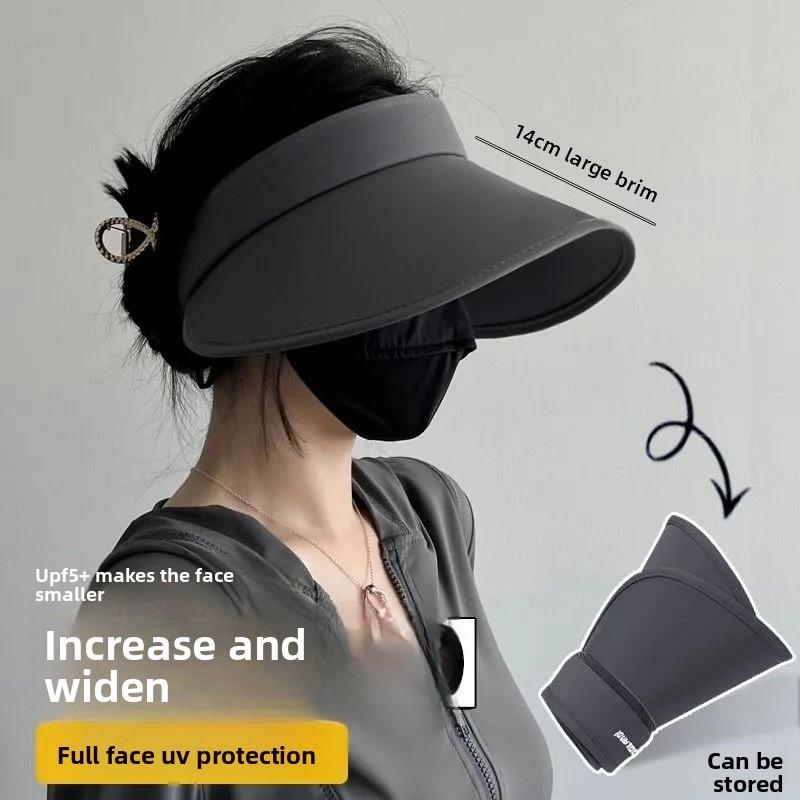 Ice Silk Sun Hat With Wide Brim And Adjustable Wind Rope For Outdoor Use