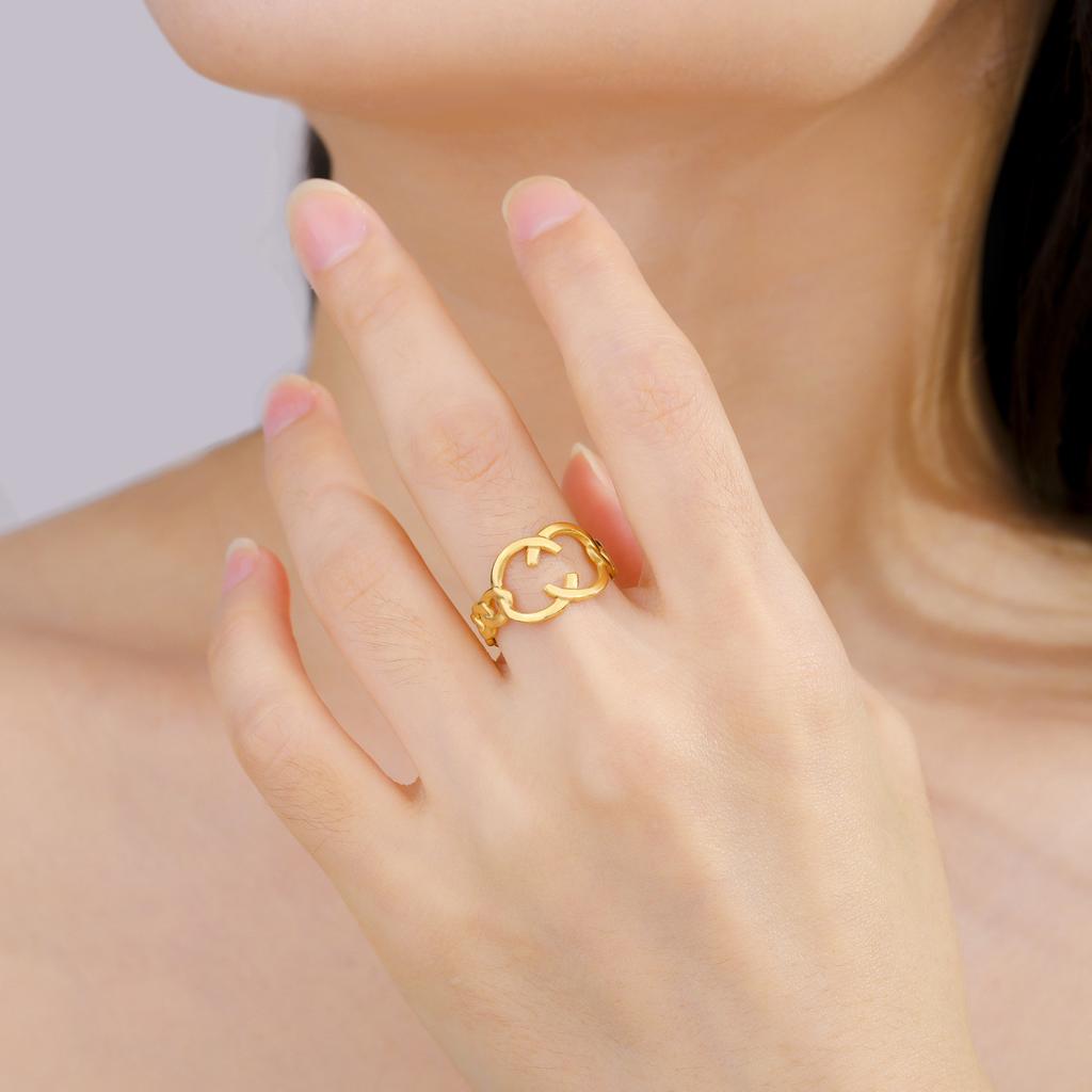 Stainless Steel Vintage  Cuff Rings for Women Girl Elegant Fashion New Non-fading Jewelry Lady Gift Party