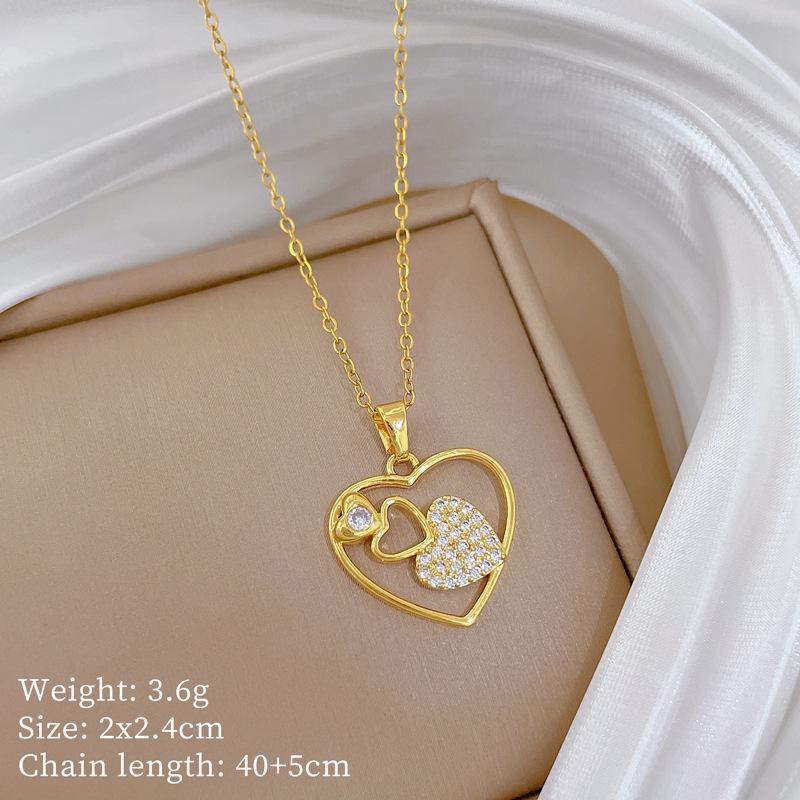 Copper Micro-Inlaid Cross Fashionable Light Luxury Temperament Gorgeous Full Diamond Necklace Female Versatile Collarbone Chain Titanium Steel