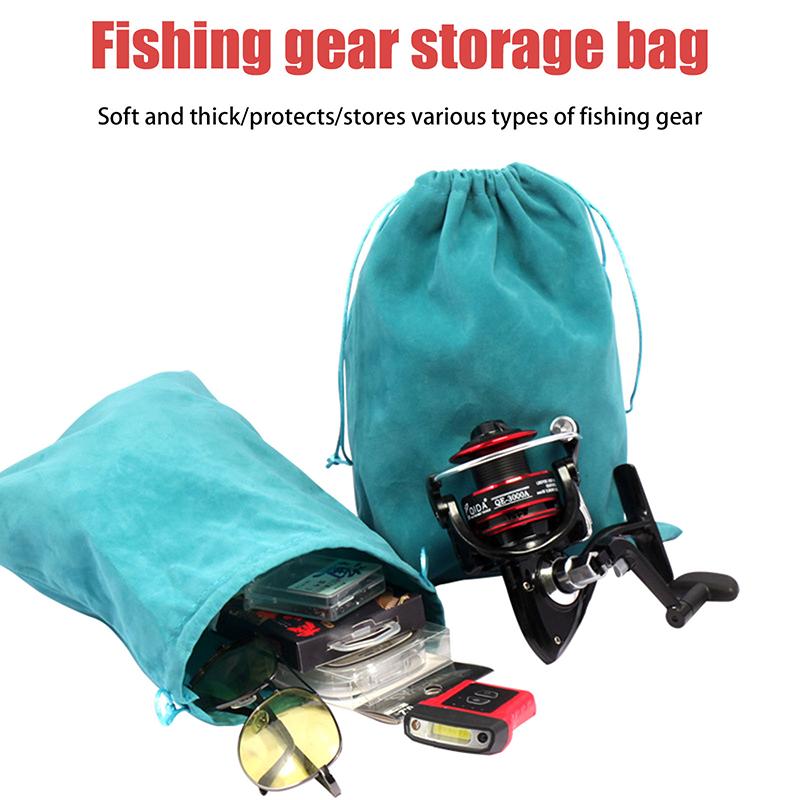 1/3Pcs Fishing Tackle Fishing Gear Accessories Wheel Storage Pouch Bag Fishing Reel Bag Portable Drawstring Reel Protect