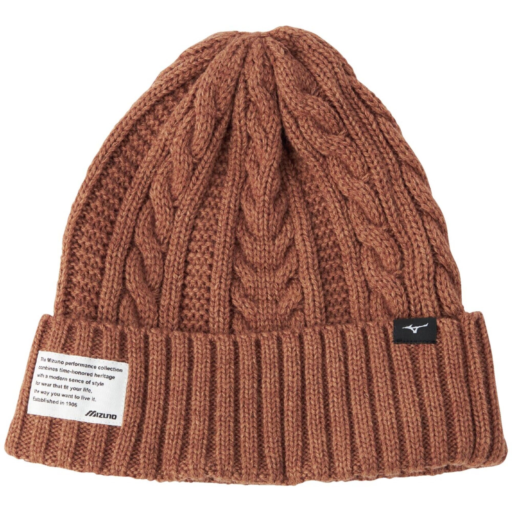 

Mizuno Breath Thermo Outdoor Cable Knit Brown B2JWC530 Cap, Heat-Generating Material, Heather,