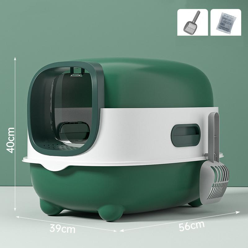 Geschlossene Katzentoilette, spritzwassergeschützt, geruchsisolierend, doppelt verwendbar, faltbares Design, bietet Platz für Katzen mit einem Gewicht von weniger als T