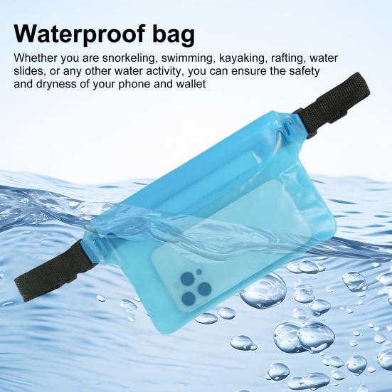 

2 шт. Водонепроницаемая сумка для плавания с регулируемым ремешком, большая вместительная поясная сумка для сотовых телефонов, ценных вещей, портативный водонепроницаемый чехол для подводного плавания на пляже