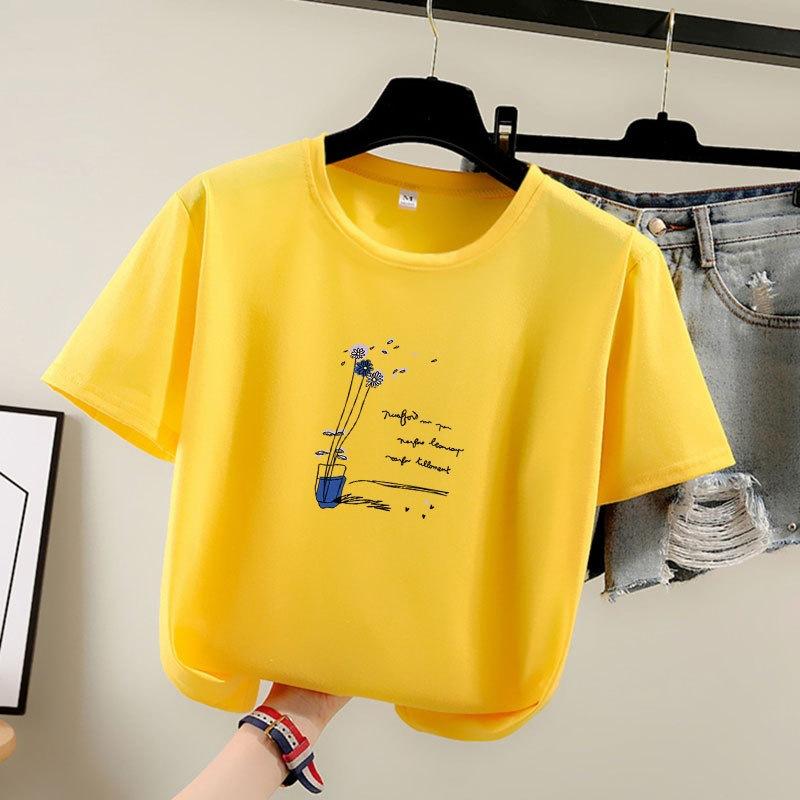 

Лето 2025 г. Новая женская футболка с короткими рукавами и круглым вырезом с принтом 3XL