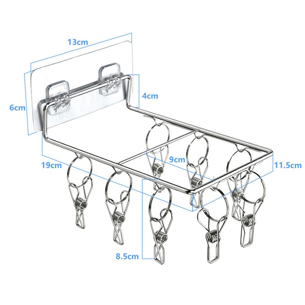 Wall-Mounted Drying Rack Detachable Clips For Indoor