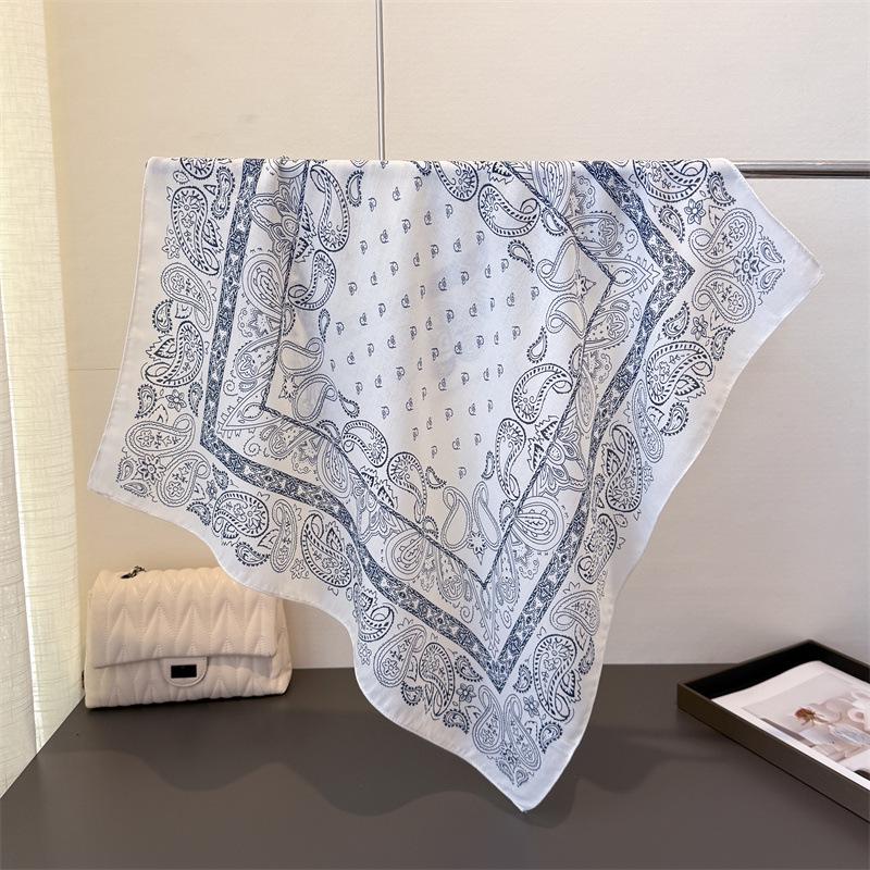 Cashew Print Hairbands Scarf Women Elagant Cotton Linen Feeling Bandana Neck Kerchief Head Bands Foulard Female Scarfs
