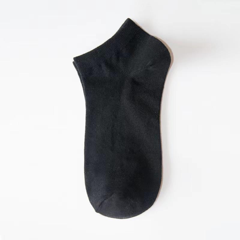 Men's Summer Thin Commercial Pure Color Sweat Absorbing Breathable Deodorant Low Top Socks