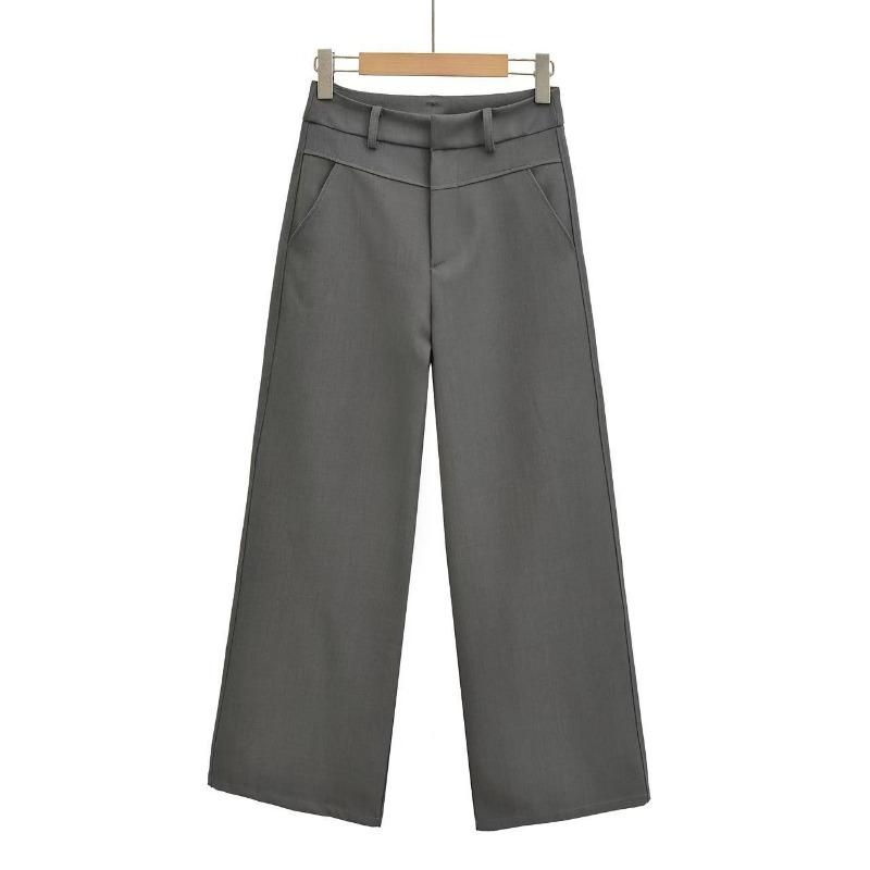 Autumn New American Old Money Casual Suit Pants Women's Versatile Senior Sense Loose and Thin Wide-leg Trousers