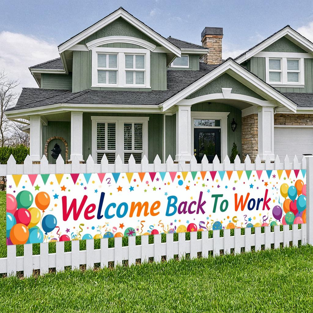 Reunion Banner Lightweight Office Banner Welcome Banner Polyester Material For Office Decoration Reunion Event Employee