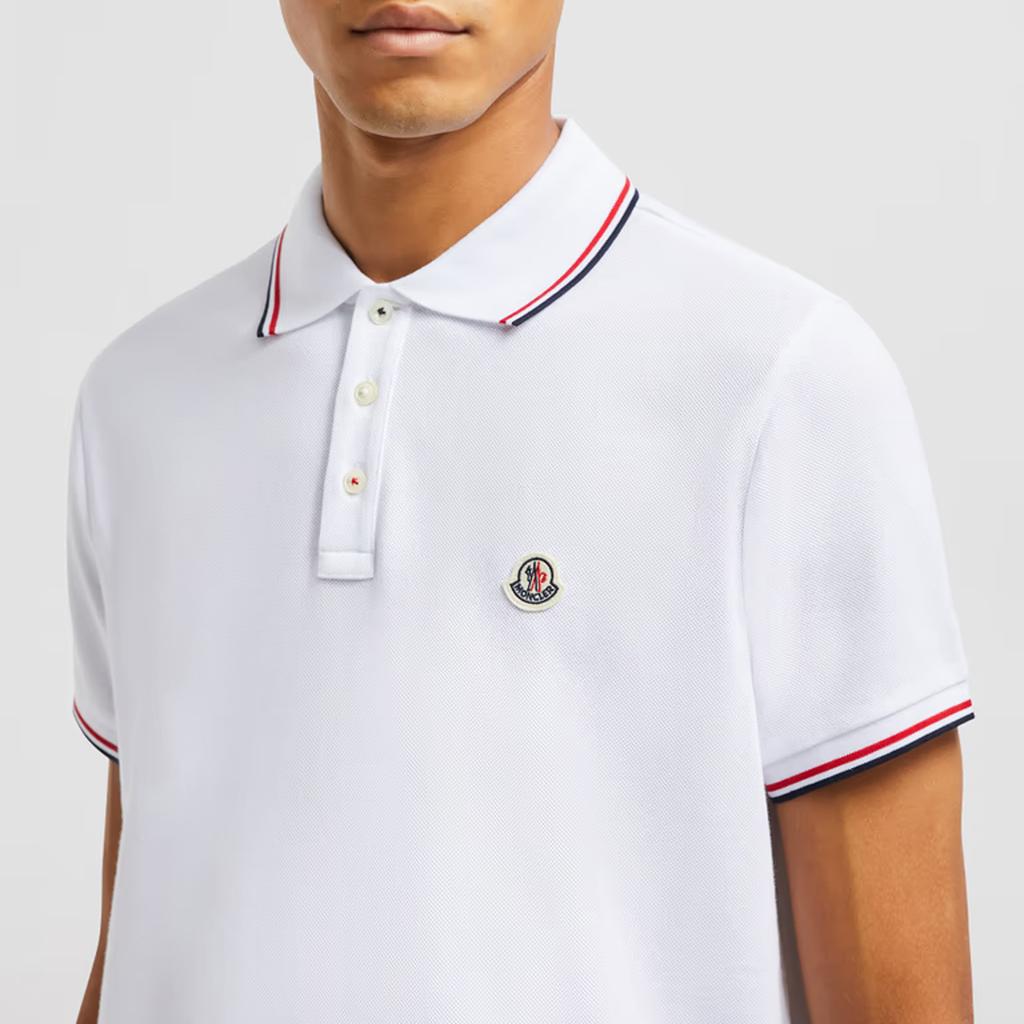 Moncler SS25 Logo Casual Simple Short Sleeve Polo Shirt Men Polo Shirts White K1-091-8A70300-84556-001
