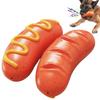 Squeaky Dog Toy for Small Medium Large Dogs Interactive Bite Resistant Tpr Hot Dog Tooth Cleaning Meat Bones Chew Toys Labrador