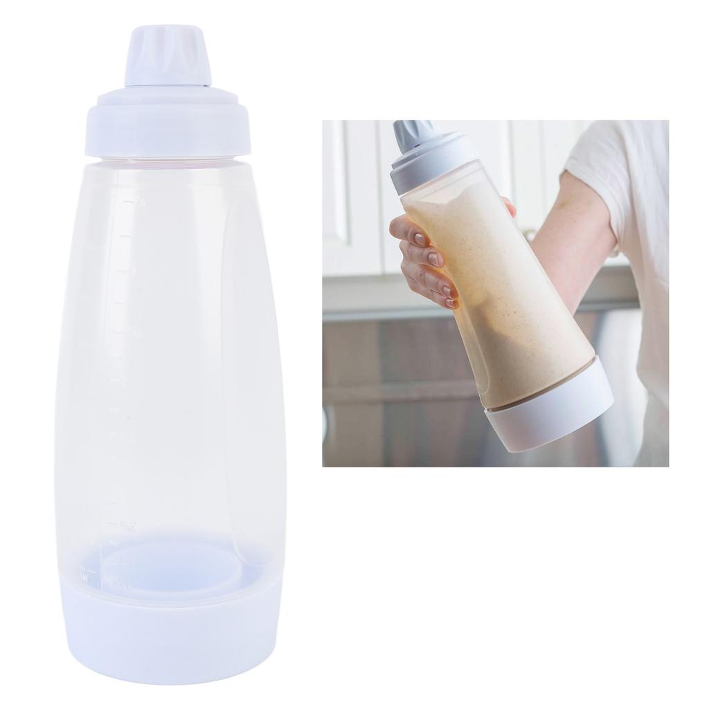Pfannkuchenteig Mixer Dosierflasche mit Mixkugel Schneebesen Squeeze Küche Shaker Backwerkzeug 1000ML