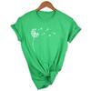 Wildflower Dandelion Print Women T Shirt O Neck Short Sleeve Cotton Tshirt Casual Summer Female Girl