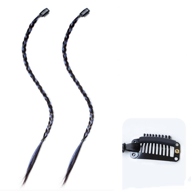 

2 шт., синтетический парик, косы с заколками, коса для наращивания волос, аксессуары, кольца, дреды, веревка для волос в стиле хип-хоп, мишура