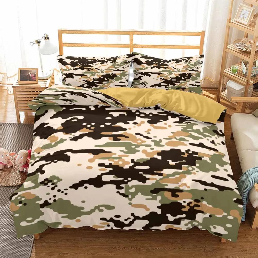 3D Tarnmuster Bettwäsche-Set Design Heimtextilien Coole Jungen Mädchen Kinder Erwachsene Bettbezug-Set Weiche Deckenbezüge Mit Kissenbezug 3 Teile