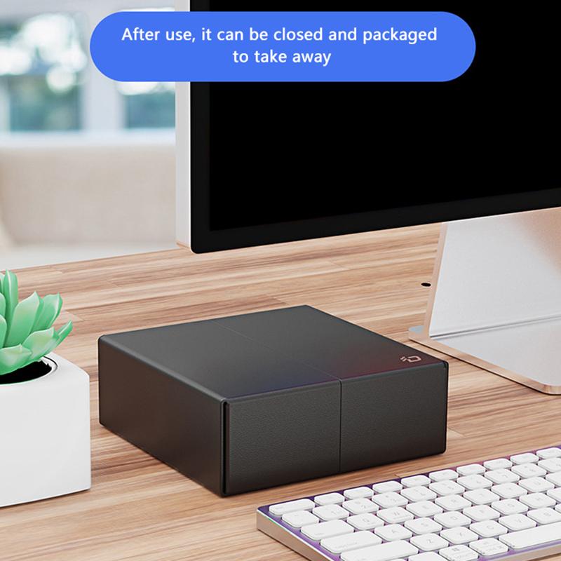 Pu Leather Computer Protective Case With Cover And Storage Pocket Mini Pc Holder Stand Bracket For Mac Mini M4 2024