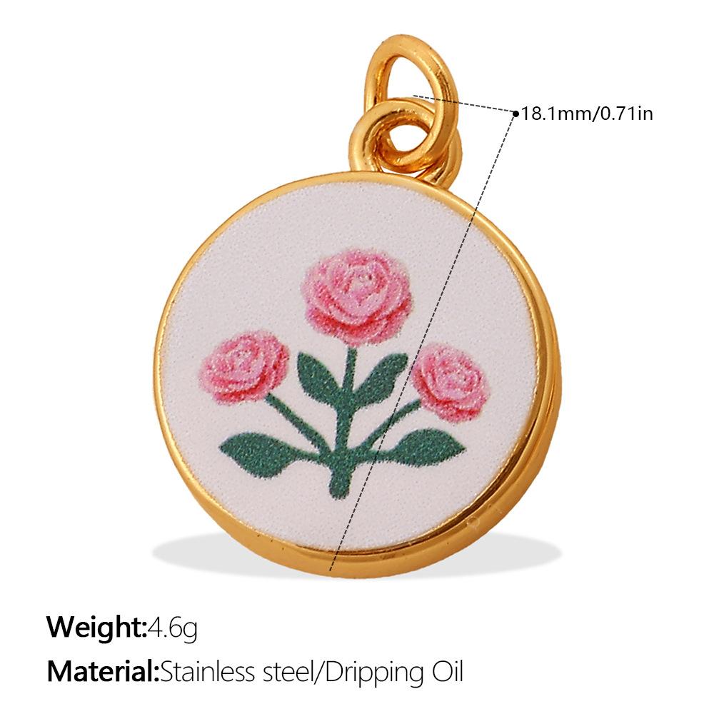 Fashion Enamel Round Brand Pendant Mama Strawberry Love Shape Exquisite Small Pendant