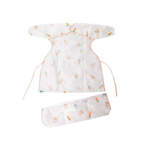 Atti Rabbit Self Feeding Waterproof Baby Bib Long Sleeve Zipper Type All In One High Chair Cover