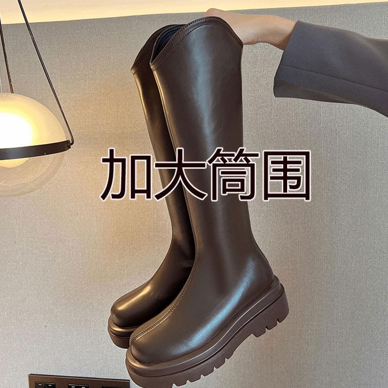 Martin Stiefel Damenstiefel 2025 Herbst und Winter neu Samt mittelhohe Stiefel Ritterstiefel kleine super angesagte Stiefel