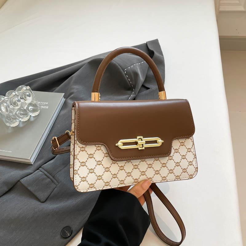 

Премиальная текстура ретро универсальная весна и лето новая мода контрастный цвет дизайн чувство деловая сумка через плечо белый