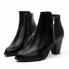Fashion 2025 New Autumn Ladies Boot Coarse Heeled Outdoor Nonslip Shoe Retro Zipper Fashion Boots Comfort Casual Women's Shoes