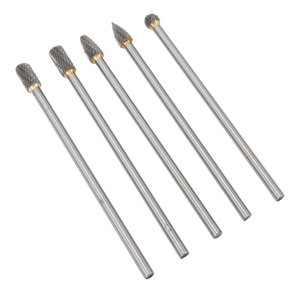 5pcs   Tool Carbide Burr Set 150mm Double Grain   Handle Alloy Impeller Polishing Tool for Chamfering Grinding Engraving