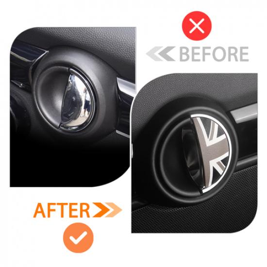 2PCS For MINI Cooper R55 R56 R57 Gray Union Jack 3D Car Door Handle Stickers