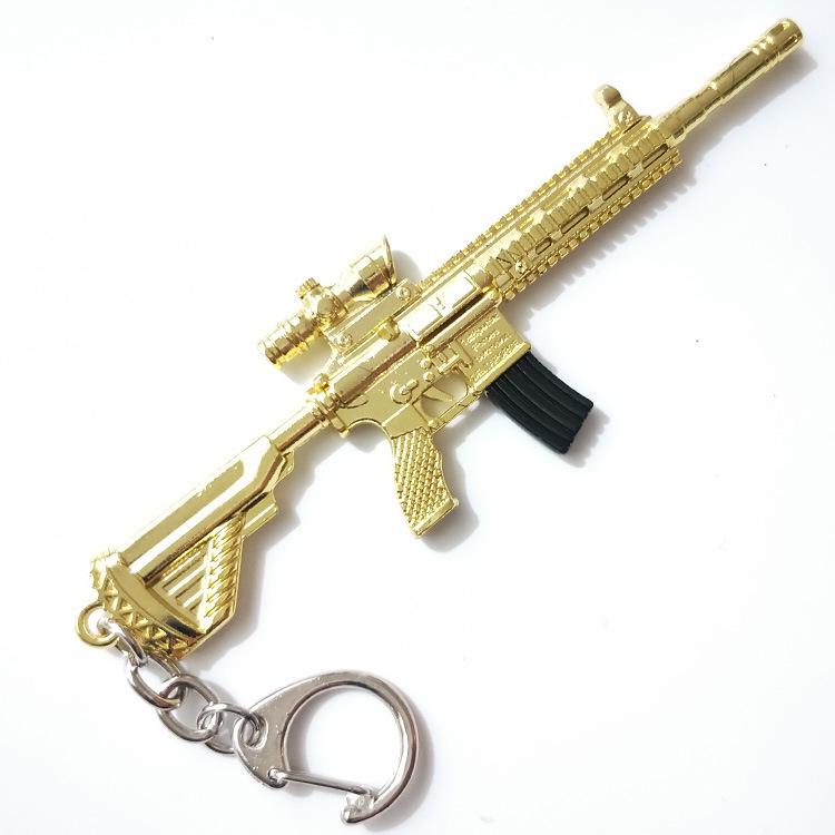 12cm PlayerUnknown's Battlegrounds Chicken Dinner Keychain & Weapon Figurine - Creative Classic Gift