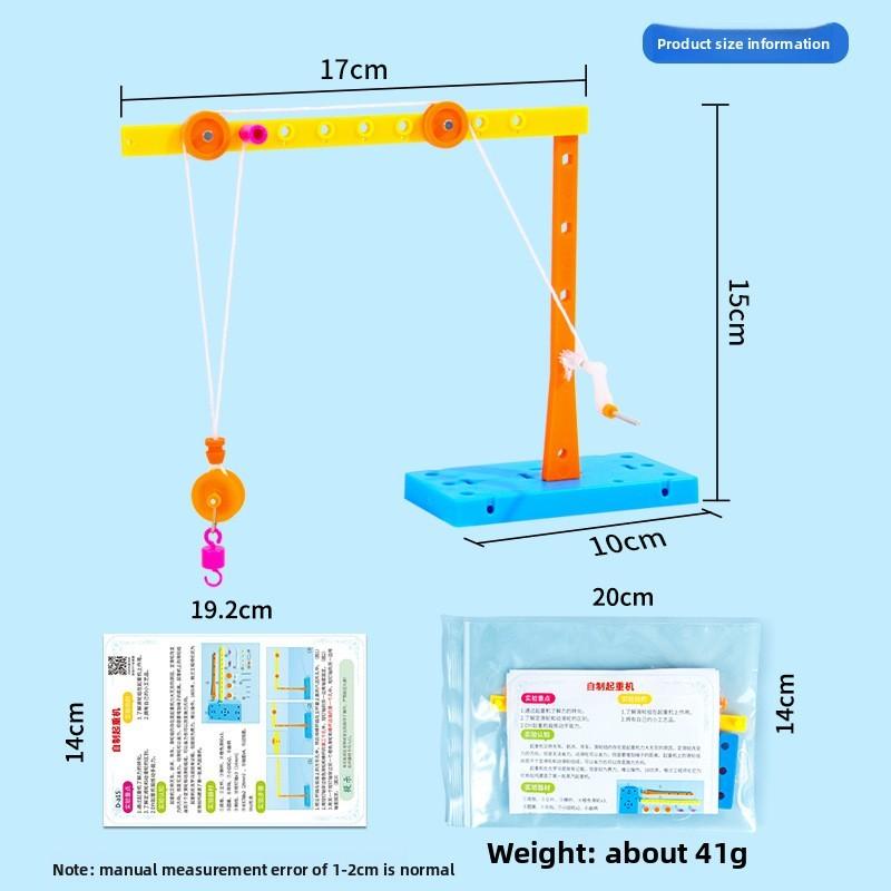 Ensemble de composants de poulie pour modèle de grue fait maison Jouet puzzle pour enfants Pour élèves du primaire