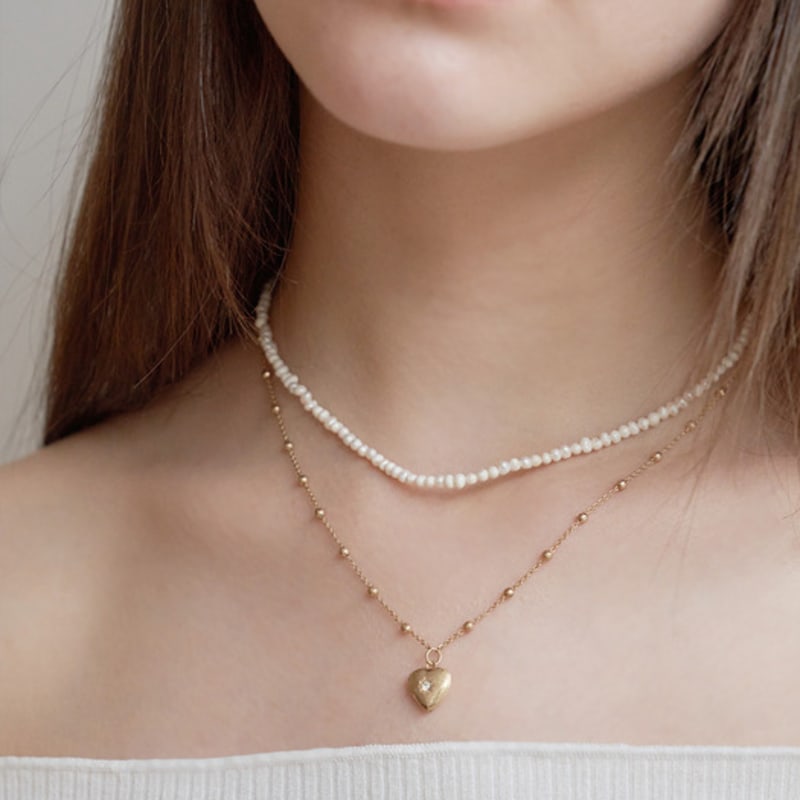 OVT-U Herz & Perle Zwei-Wege-Halskette