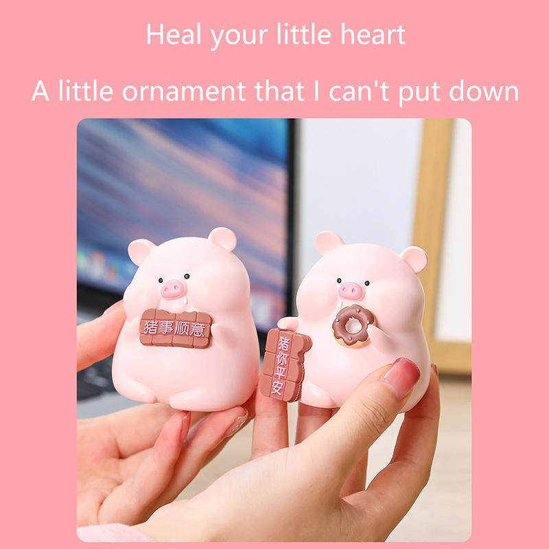 Kawaii Pig Resin Diy Home Decoration Figurines Dollhouse Moss Landscape Fairy Garden Miniatures Room Decor