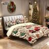 3pcs Imitation Relief Santa Claus Print Coreless Bedding Set Multi Size Bedroom Bedding Holiday Decoration Machine Washable