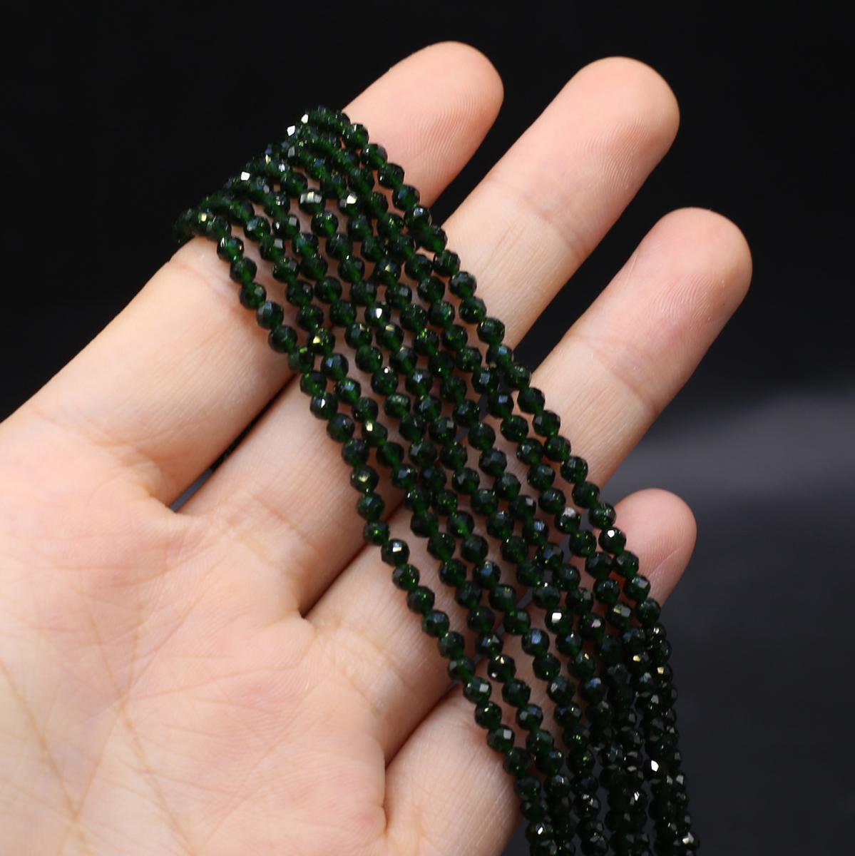 

Натуральний камінь Грановані намистини Турмалін/Золотий пісок Ізоляційні намистини Для виготовлення ювелірних виробів Намисто своїми руками Браслет Сережки Аксесуар 3mm