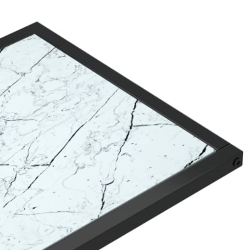 Vidaxl Computer Side Table, White Marble, 50X35X65 Cm