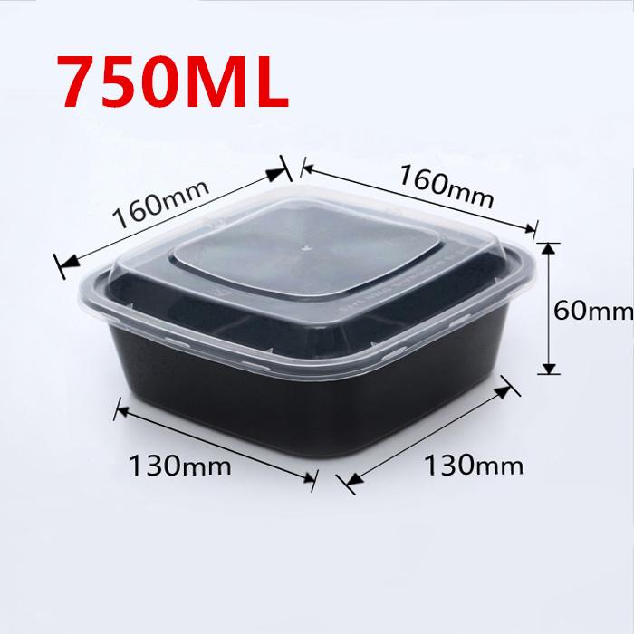 10pcs Disposable Plastic Food Containers Fruit Salad Bento Box Prep Storage Lunch Boxes Microwavable Meal Restaurant Supplies