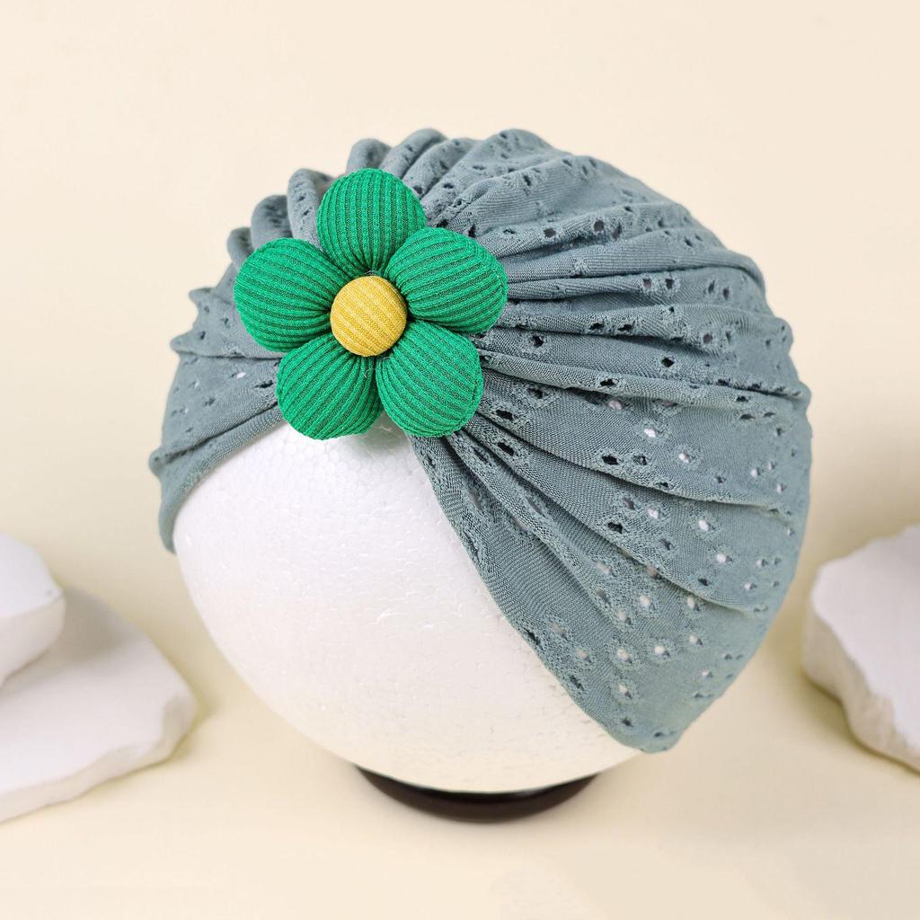 European Baby Breathable Soft Flower Hollow Hat