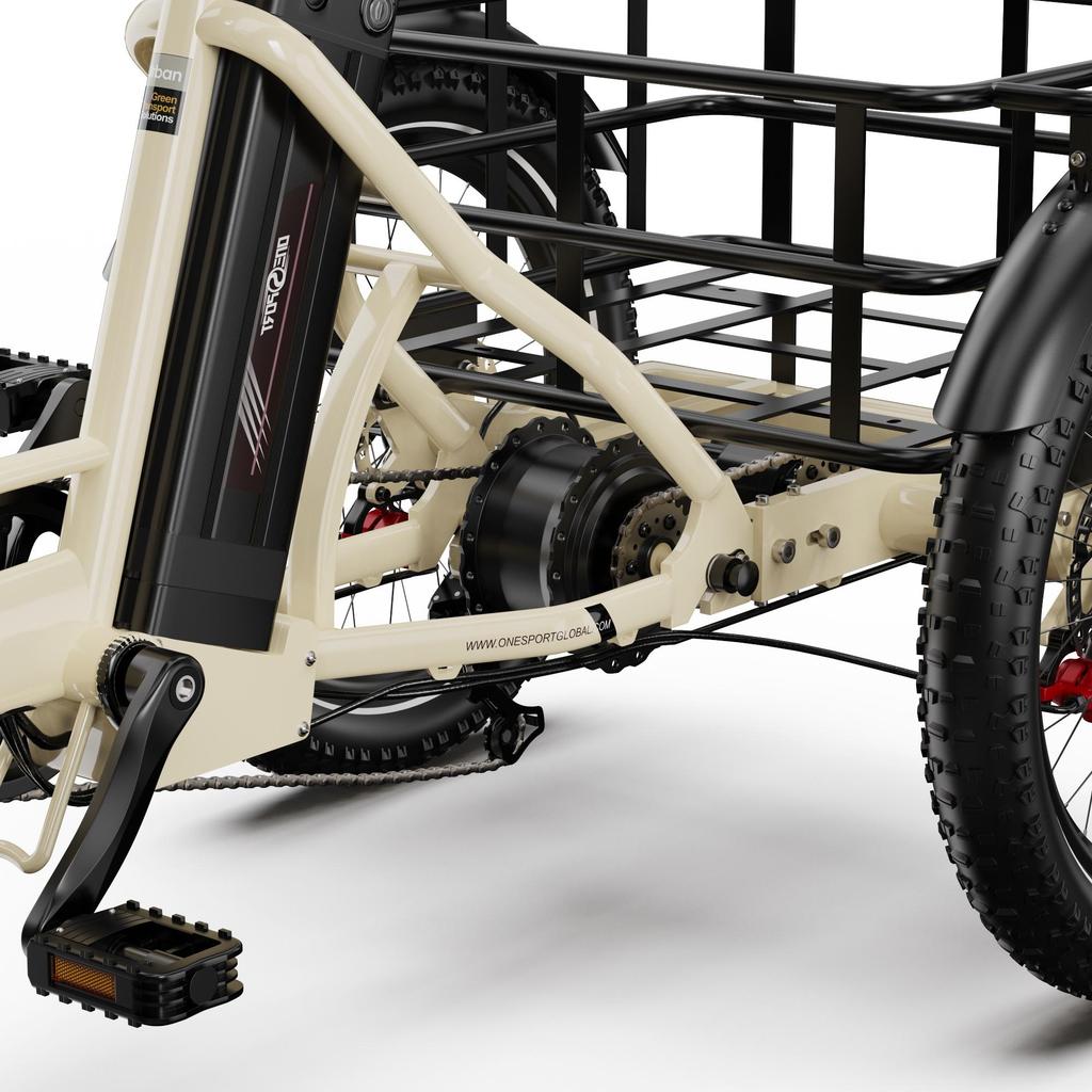 ONESPORT OT30 Pro Elektrisk Lastcykel 500W Motor 20" Feta Däck Vikbar Vuxen Elcykel Topphastighet 25 km/h Dubbel Skivbroms 48V 18AH 7 Växlar