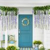 Wedding Decor Ceiling Decoration Vine Artificial Silk Fake Flower Garland Vine Wisteria Leaf Hanging Simulation Wisteria Flowers